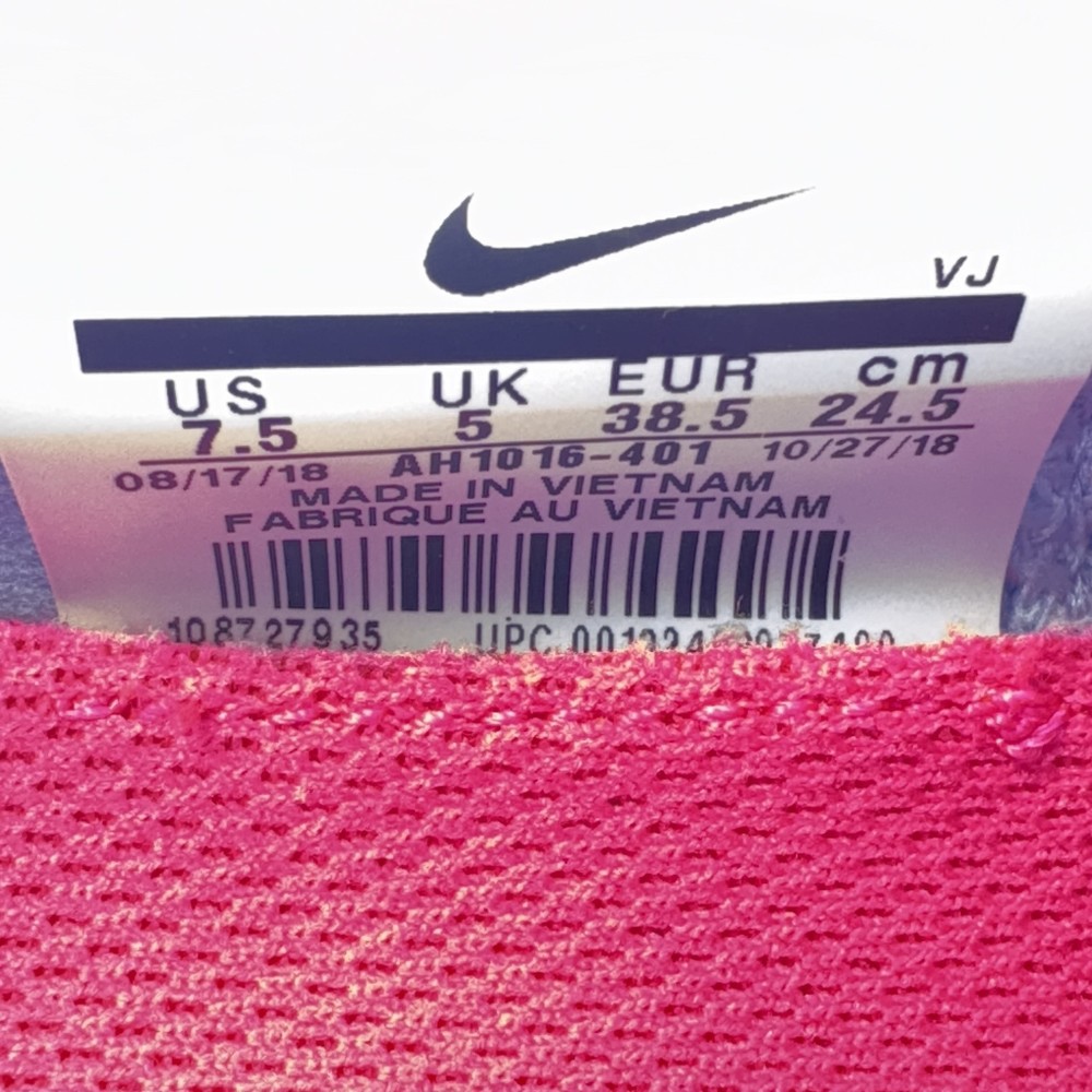 Nike Odyssey React Flyknit 2 Blue Womens US Size 7.5 AH1016-401 Running Shoes - Picture 9 of 9